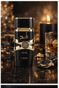 Black and gold perfume bottle