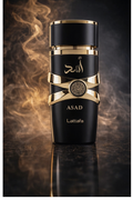 Black and gold perfume bottle