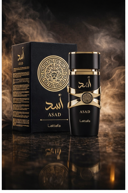 Black and gold Asad Lattafa perfume