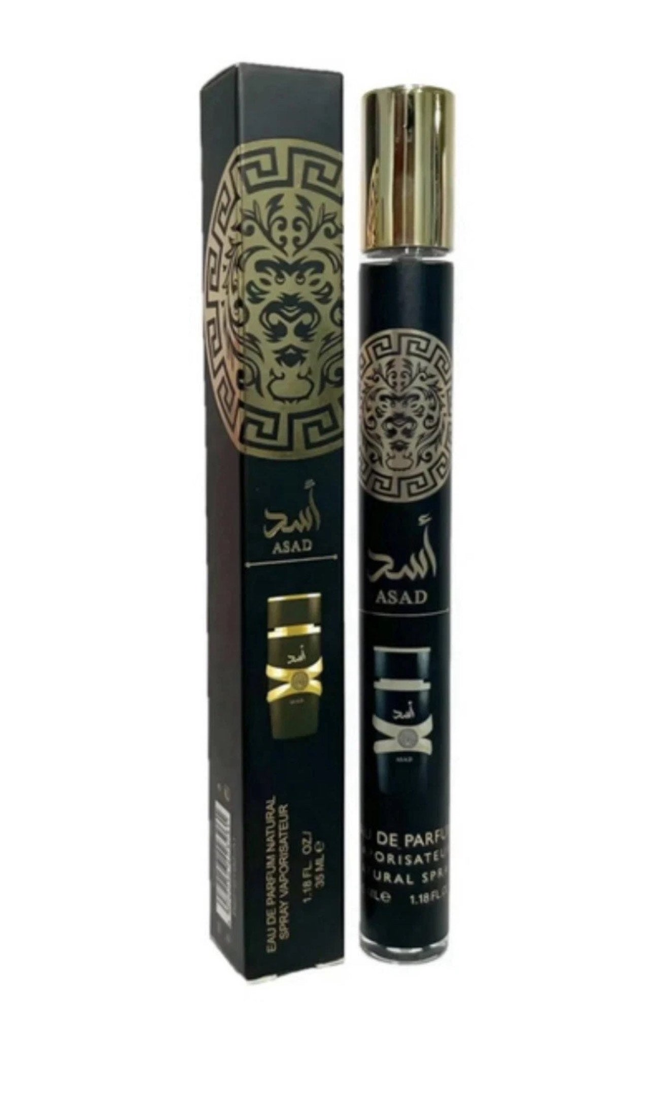 Lattafa Asad Eau de Parfum Spray 35ml (1.18 oz) – Warm Spicy Vanilla Woody Cologne for Men | Travel Size Luxury Fragrance