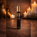 Black and gold perfume bottle 