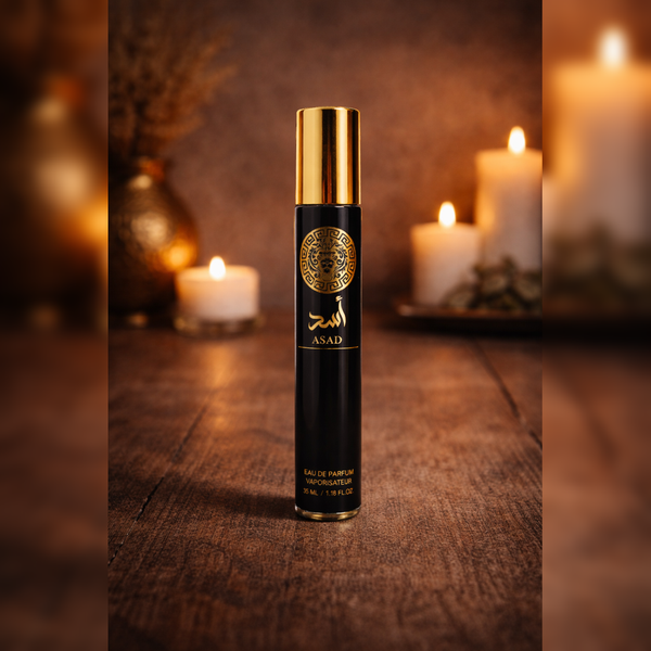 Black and gold perfume bottle 