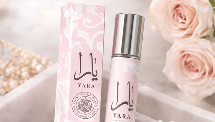 Yara perfume bottle and packaging