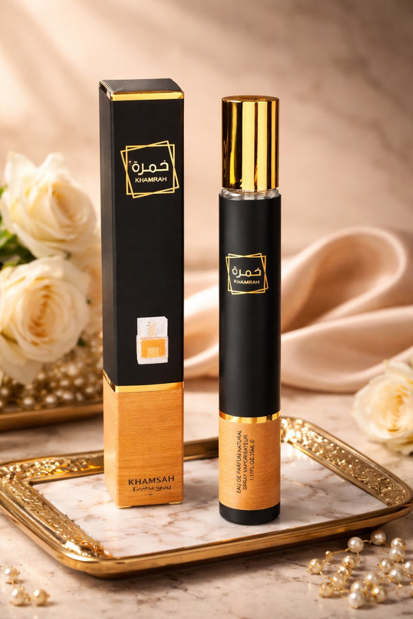 Lattafa Khamrah Eau de Parfum Spray 35ml (1.18 oz) – Warm Sweet Cinnamon Vanilla Gourmand Unisex Fragrance | Travel Size Perfume