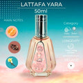 Lattafa Yara 50ml perfume bottle